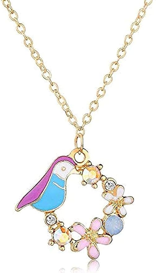 Amazon Co Jp ネックレスモダンで人気の絶妙なネックレスシンプルで新鮮な花と鳥のショートペンダントモダンで人気の絶妙なネックレスかわいい 女の子のスタイル ホーム キッチン