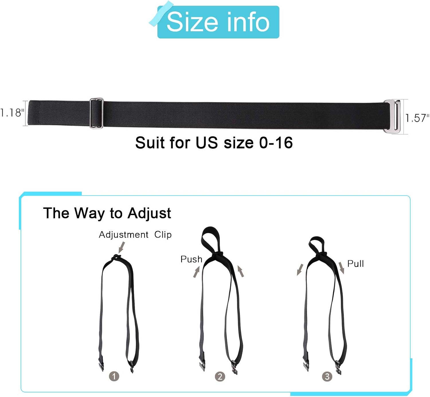 No Show Women Stretch Belt Invisible Elastic Web Strap Belt with Flat Buckle for Jeans Pants Dresses: Clothing