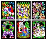 Stuff2Color Pack of 6 Christmas Themed Fuzzy Velvet Posters