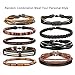 LOLIAS 24 Pcs Woven Leather Bracelet for Men Women Cool Leather Wrist Cuff Bracelets Adjustable