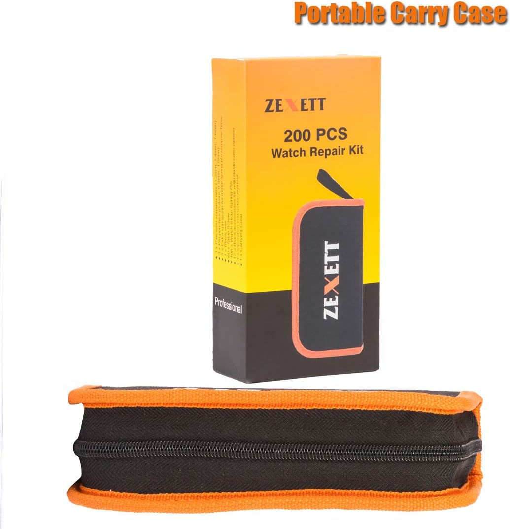ZEXETT Watch Repair Tool Kit, 200 PCS Professional Spring Bar Tool Set with User Manual, Case Opener Spring Bar Watch Band Link Tool Set with Carry Case: Home Improvement