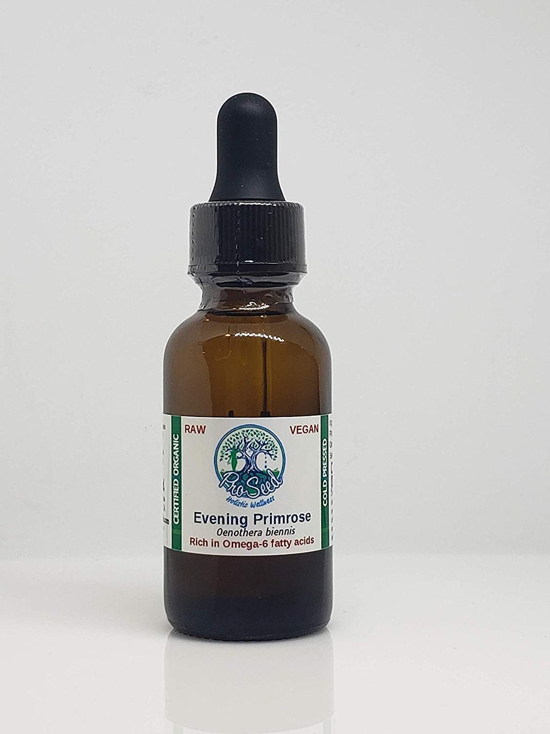 RAW Organic Evening Primrose Seed Oil | Virgin Unrefined Cold Pressed | 10% GLA | Unfiltered | Oenothera biennis | 0.5 oz