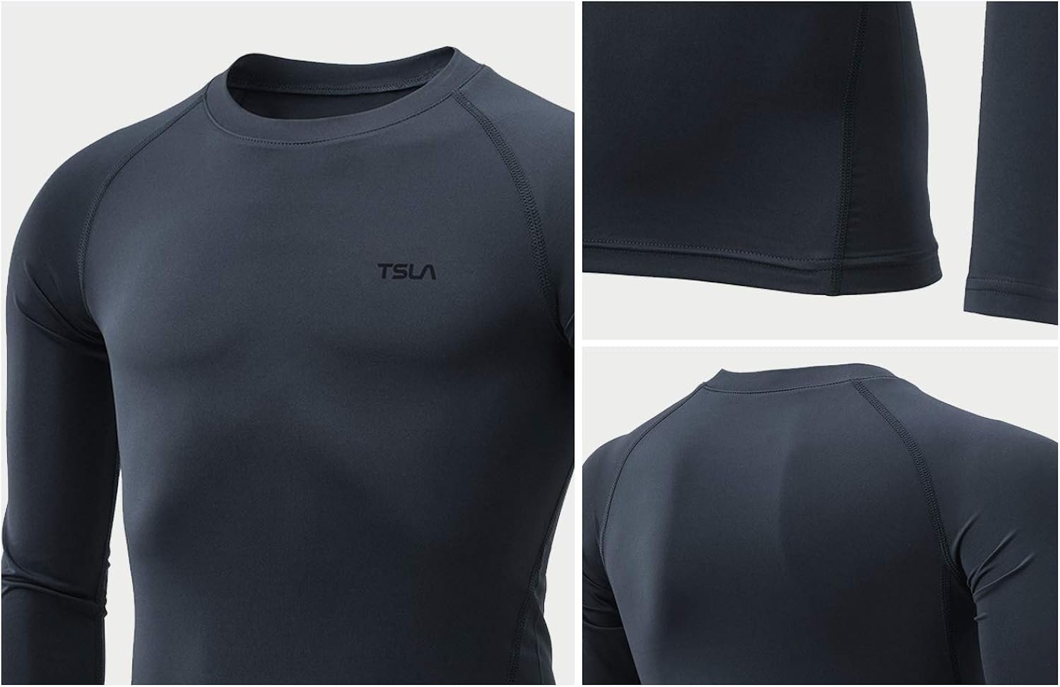 TSLA Boy's/Girl's Thermal Long Sleeve Tops, Crew Neck Fleece Lined Compression Base Layer Shirts: Clothing