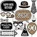 Adult 90th Birthday - Gold - Photo Booth Props Kit - 20 Count