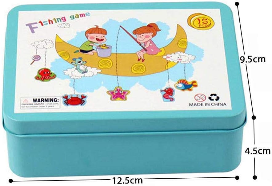 LHKJ Wooden Fishing Puzzle Game with 15 Pieces, Magnetic Rods, 15 Fishes, 1 Submarine, 1 Poster, Vibrant Style, Aquatic Theme - Image 5