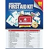 Always-Prepared-First-Aid-Medical-Kit-in-Red-Fabric-Bag-with-Reflective-Strip-100-Pieces