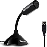 eBerry USB Microphone, Plug and Play Home Studio Adjustable Desktop Microphone Compatible w/PC and Mac,ideal for Chatting, Skype, MSN, Yahoo Recording (Black)