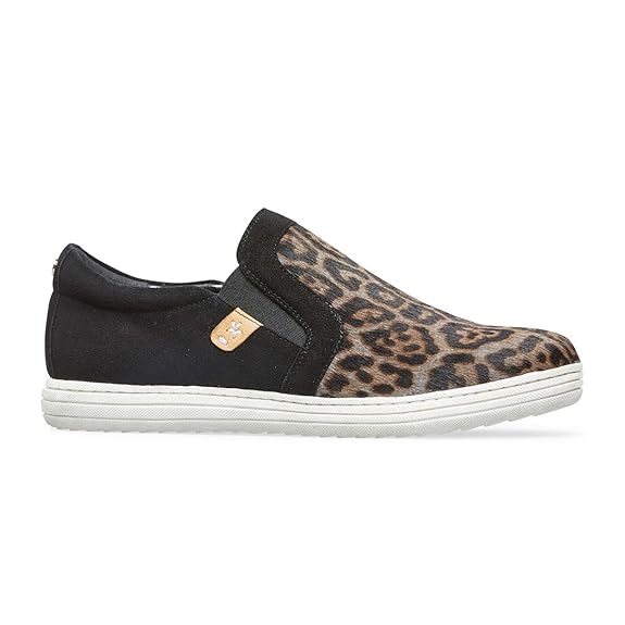 Vandal Versatile and contemporary casual Suede Leather black leopard print