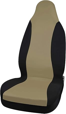 Amazon Uxcell シートカバー カーシートカバー バケットシート プロテクターシート 車用 カー用品 ベージュ ブラック１個入り シートカバー 車 バイク