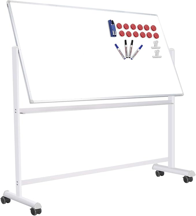 Mobile Whiteboard with Stand 70x38 Double Sided Dry