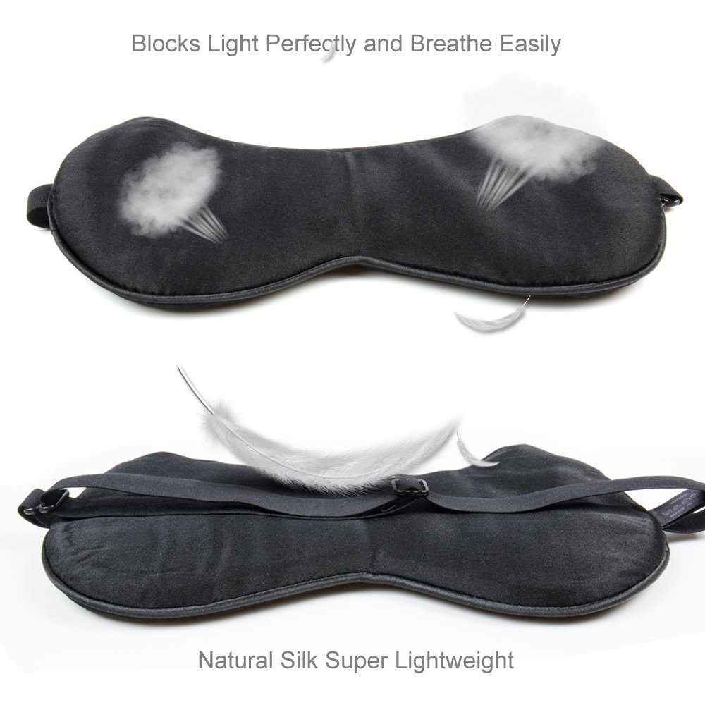Cute Silk Eye Mask Ultra lightweight & Comfortable Sleep Mask - Great for Travel, Nap, Shift Works