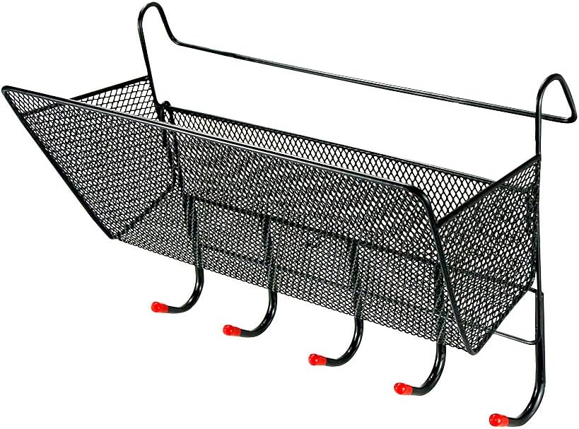 Trycooling Bedside Caddy Storage/Bedside Hanging Storage Basket with Hook for Dorm Office Home Hospital Bunk Beds (Black)