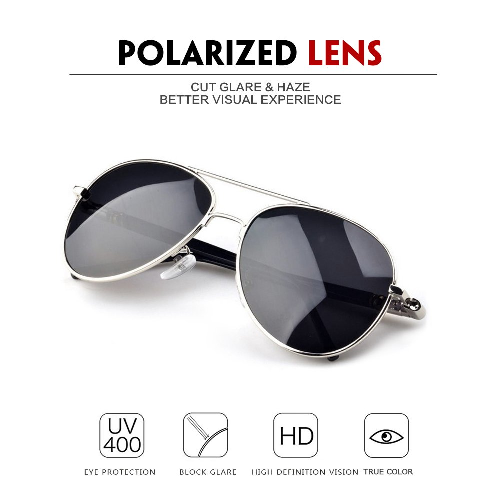 IALUKU Classic Aviator Polarized Sunglasses For Women Men Pilot Coating Lens