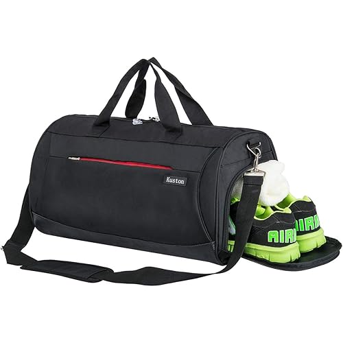 Kuston Sports Small Gym Bag for Men and Women Travel Duffel Bag Workout Bag with Shoes Compartment&Wet Pocket
