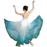 ORIDOOR 720 35" Long Women's Fairy Lyrical Dance Skirt Gradient Color Swing Skirt Ballet Modren Dance Costumes