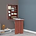 MATONELL Wall Mounted Desk, Fold Out Convertible Floating, Multi-Function Murphy Desk for Home Office, Space Saving Computer/Hanging Desk, Table with Storage Area