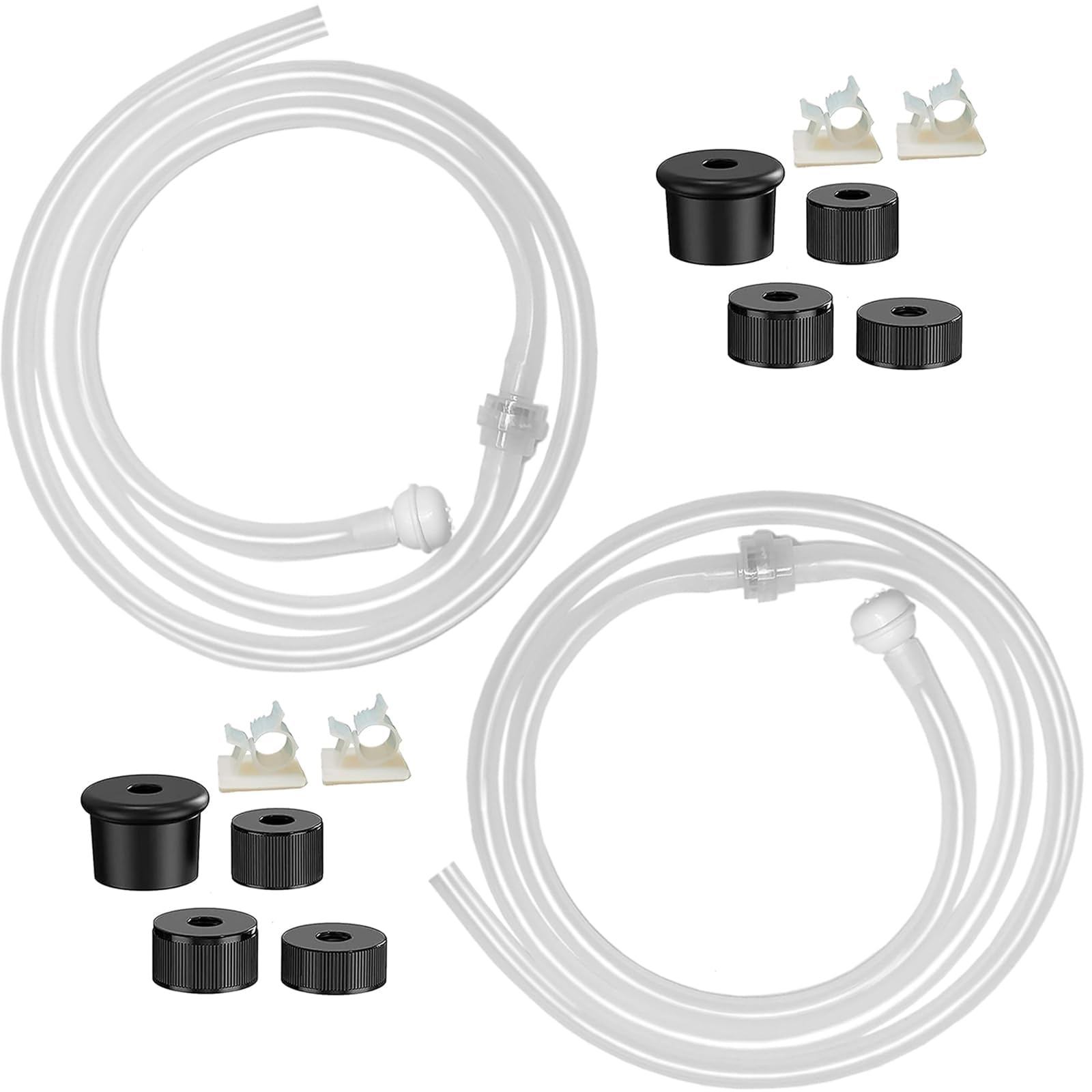 Photo 1 of Sink Soap Dispenser Tube 47" with Check Valve, Kitchen Dish Detergent Dispenser Tubing, Under Sink Dispenser Extension Hose for Prevent Backflow Countertop Kitchen Sink Accessories 2sets Pack