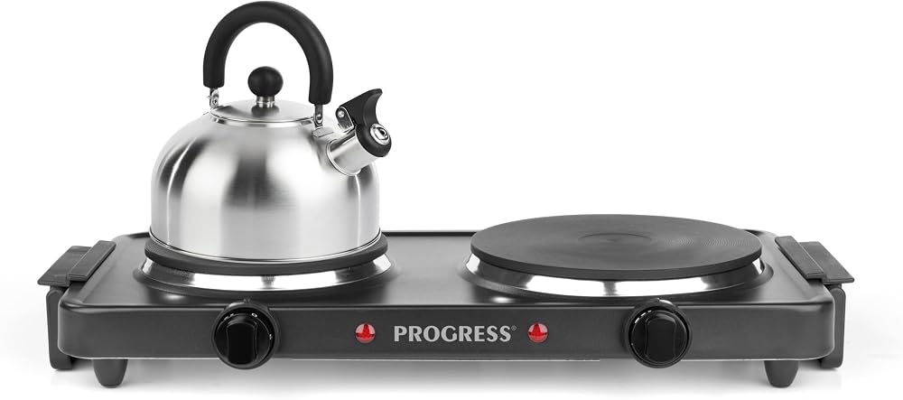 Progress EK4399P Electric Twin Hot Plate 1500W 1000W Dual Temperature