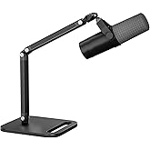 Desk Microphone Stand,Heavy-Duty Adjustable Mic Arm Desktop Microphone Mount,1/4" and 5/8" Screw Adapters,Max Load 3.3 lb,for Fifine/Shure/Pyle/AT2020/Razor/Rode/Blue Yeti &amp; Snowball/Webcam Camera