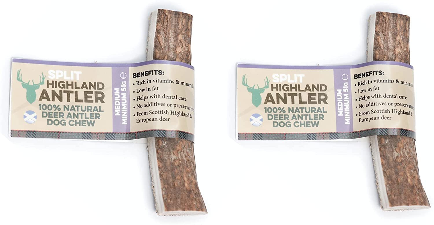 Antos Split Antler Medium Chews For Dogs Pack of 2 Split Horns Chew Dog Toy