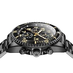 OLEVS Black Watches for Men Chronograph Luxury