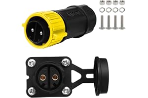 GaiRen 2 Pin 50Amp Trolling Motor Plug Receptacle Set, 12/24/36/48 Volt Marine Boat Power Waterproof IP67 Connector Boat Plug