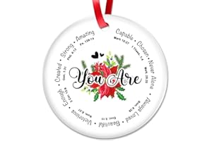 TEEZWONDER 2024 Christmas Christian Ornaments - Family Religious Gifts - Christian Decorations for Home, Religious Decor - Christian Friend Christmas Ornaments Gifts, Ceramic Ornament