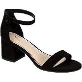 XAPPEAL Hartley - Women's Open Toe Low Block Heel Dress Sandals with Ankle Strap
