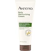 Aveeno Daily Moisturizing Cream with Prebiotic Oat & Shea Butter, Body, Face & Hand Cream for Normal to Dry, Sensitive Skin Hydrates for 48 Hours, Fragrance Free & Non-Comedogenic, 7.5 oz
