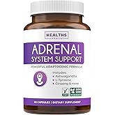 Adrenal System Support & Cortisol Manager (2 Month Supply) Powerful Ashwagandha & L-Tyrosine Fatigue Supplement - Maintain Balanced Cortisol Levels, Health, & Stress Relief - Non-GMO - 60 Capsules