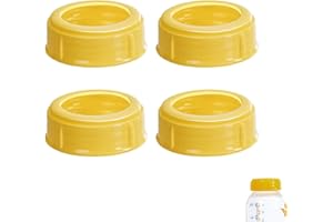4PCS Replacement Collar Rings for Medela Bottles 5oz & 8oz,Bottle Caps Compatible with Plastic & Glass Bottles | Mess Free No