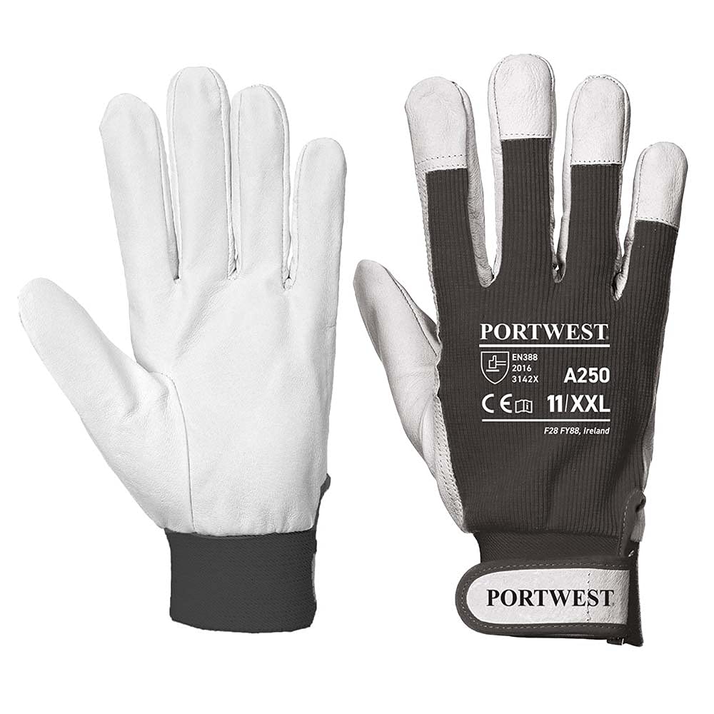 Portwest A250 Goat Grain Leather Tergsus Glove Black, XX-Large