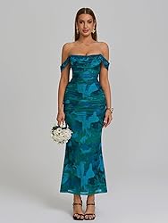 KUTUMAI Off The Shoulder Maxi Long Dress Corset