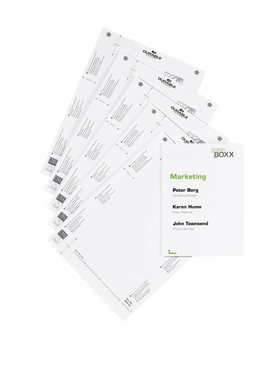 Durable 485302 Insertable label for Door Signs Info Sign, 149 x 210.5 mm, Bag of 10, White