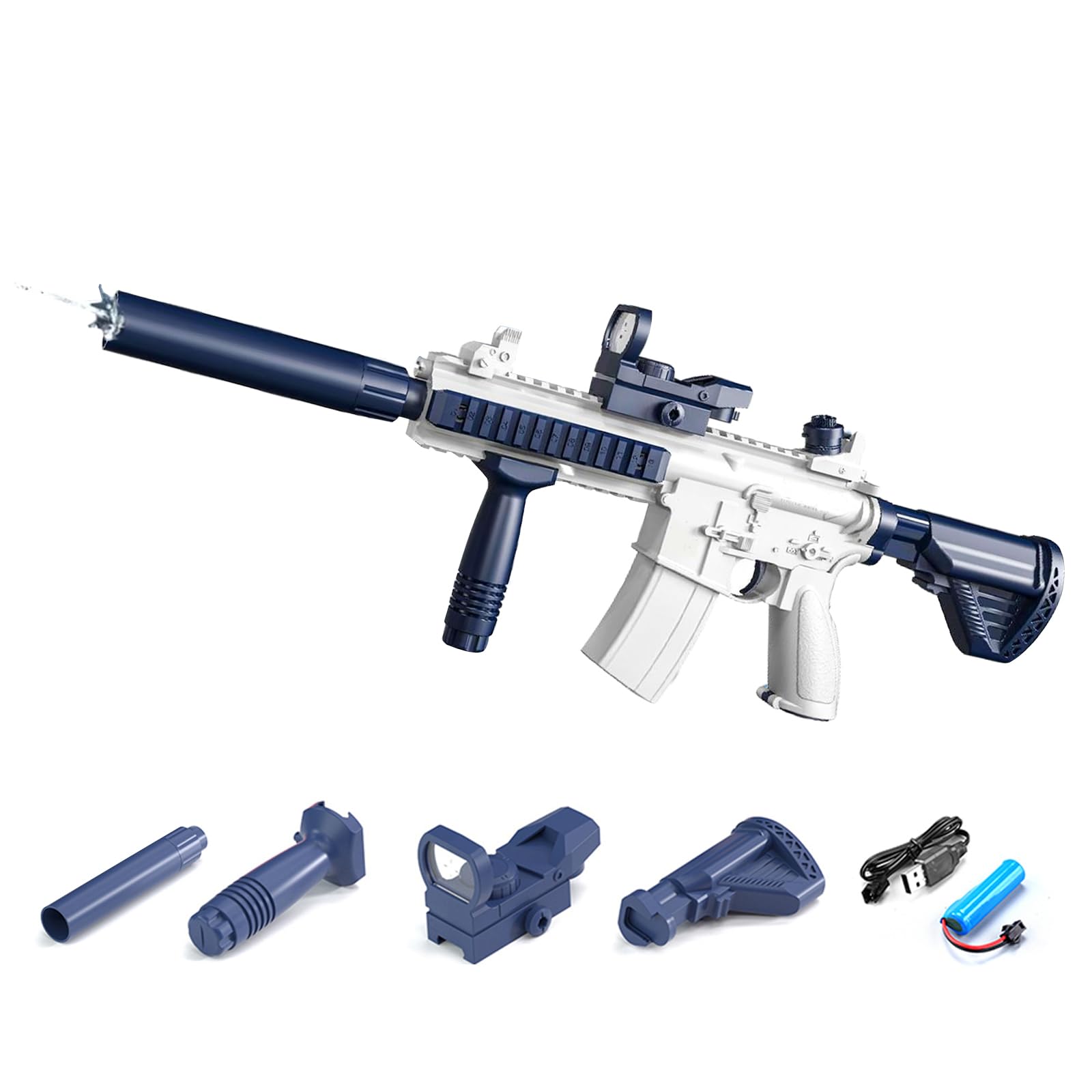 Electric Water Gun Powerful Long Distance Up to 10 M Range,Automatic Water Gun That Can Hold Water Bottles,Full Auto Water Pistol for Adults Kids Boys Girls Summer Outdoor Beach Pool Party