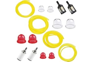 Ferilter （4 feet/each）Small Engine Fuel Line for Poulan Craftman Husqvarna Stihl Echo Ryobi Chainsaw Blower String Trimmer Weedeater Tune Up Kit Fuel Hose Tube Primer Bulb Fuel Filter Parts