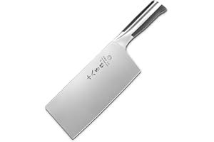 SHI BA ZI ZUO 7 Inch Cleaver Knife for Chopping Bones and Cutting Meat