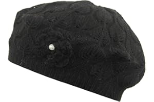 MINAKOLIFE Women's Super Soft Flower Laciness Knit Beanie Hat Berets