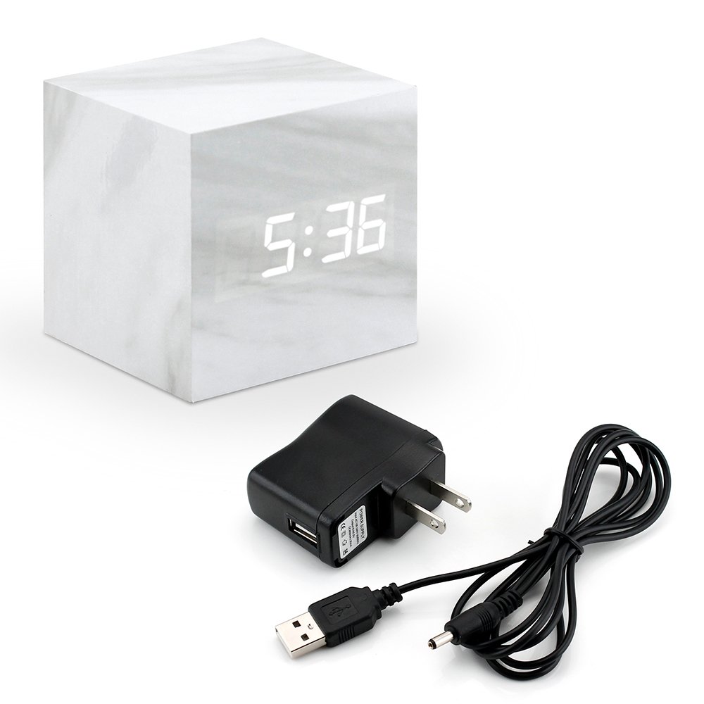 OCT17 Marble Pattern Alarm Clock, Fashion