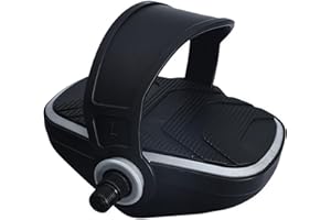 YBEKI Pro Spin Bike Pedals with Adjustable Straps - 9/16" Spindle for Peloton/Schwinn/Sunny Indoor Exercise Bikes | Heavy-Duty PP Plastic & PVC Straps | Non-Slip Diamond Surface