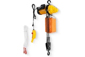 DNYSYSJ 2200lbs Electric Chain Hoist,1 Ton Single Phase Overhead Crane with DT Grade Carburized Double Chain 20 ft Lifting Height, Two 360° Rotatable Hook & 15 ft Wired Remote Control for Garage Ceiling