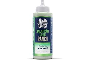 Blues Hog Jalapeno Lime Ranch Sauce, All-Natural Premium Dressing and Dip, Gluten-Free, No High Fructose Corn Syrup, 12 oz Sq