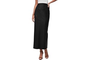 PRETTYGARDEN Long Skirts for Women 2026 Fall Fashion Clothing Faux Leather High Waist Dressy Casual Slit Pencil Maxi Skirt