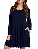 JollieLovin Women Long Sleeve Dress with Pockets