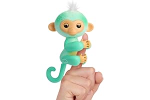 Fingerlings 2023 NEW Interactive Baby Monkey Reacts to Touch – 70+ Sounds & Reactions – Ava (Teal)