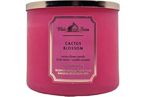 Bath & Body Works, White Barn 3-Wick Candle w/Essential Oils - 14.5 oz - New Core Scents! (Cactus Blossom)