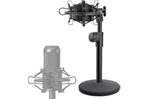 Desk Mic Stand, Adjustable Metal Table Microphone Stand with Shock Mount for Audio Technica AT2020 AT2020USB+ AT2035 ATR2500x Condenser Studio Microphone by Frgyee