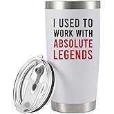 Panvola I Used To Work With Absolute Legend Vacuum Insulated Tumbler Farewell Going Away Gift For Coworker Retirement Gifts For Grandma Grandpa Dad Husband Office Stainless Steel (White, 20 Ounces)