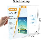 Flow fire A5 Acrylic Sign Holder 6 Pack L-Shape Menu Display Stand view 3