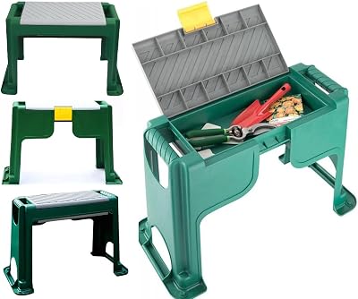 Optimal Products 3 in 1 Garden Kneeler Seat with Padded Comfort & Storage